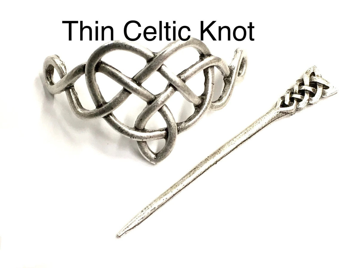 Large irish hair barrette in the shape of a celtic knot heart