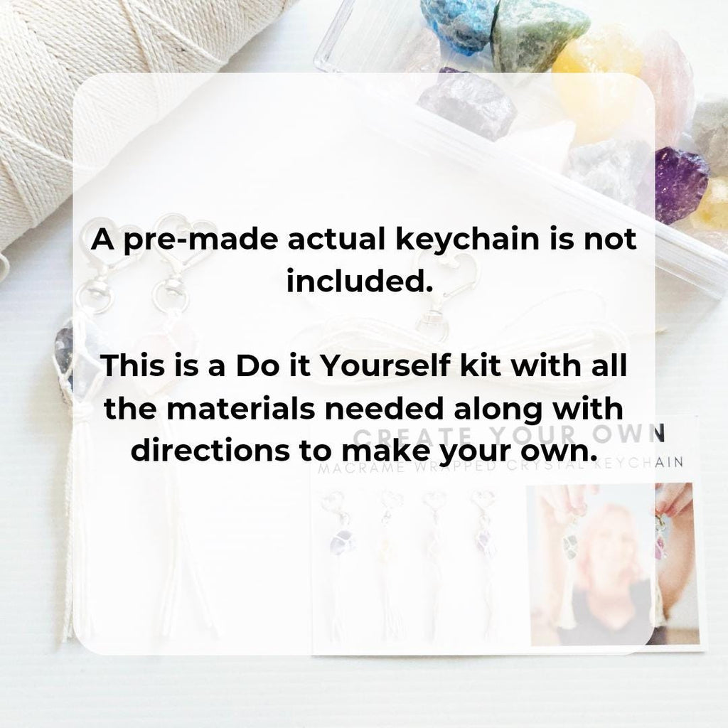 Macrame Wrapped Crystal Rear View Mirror Charm DIY Craft Kit