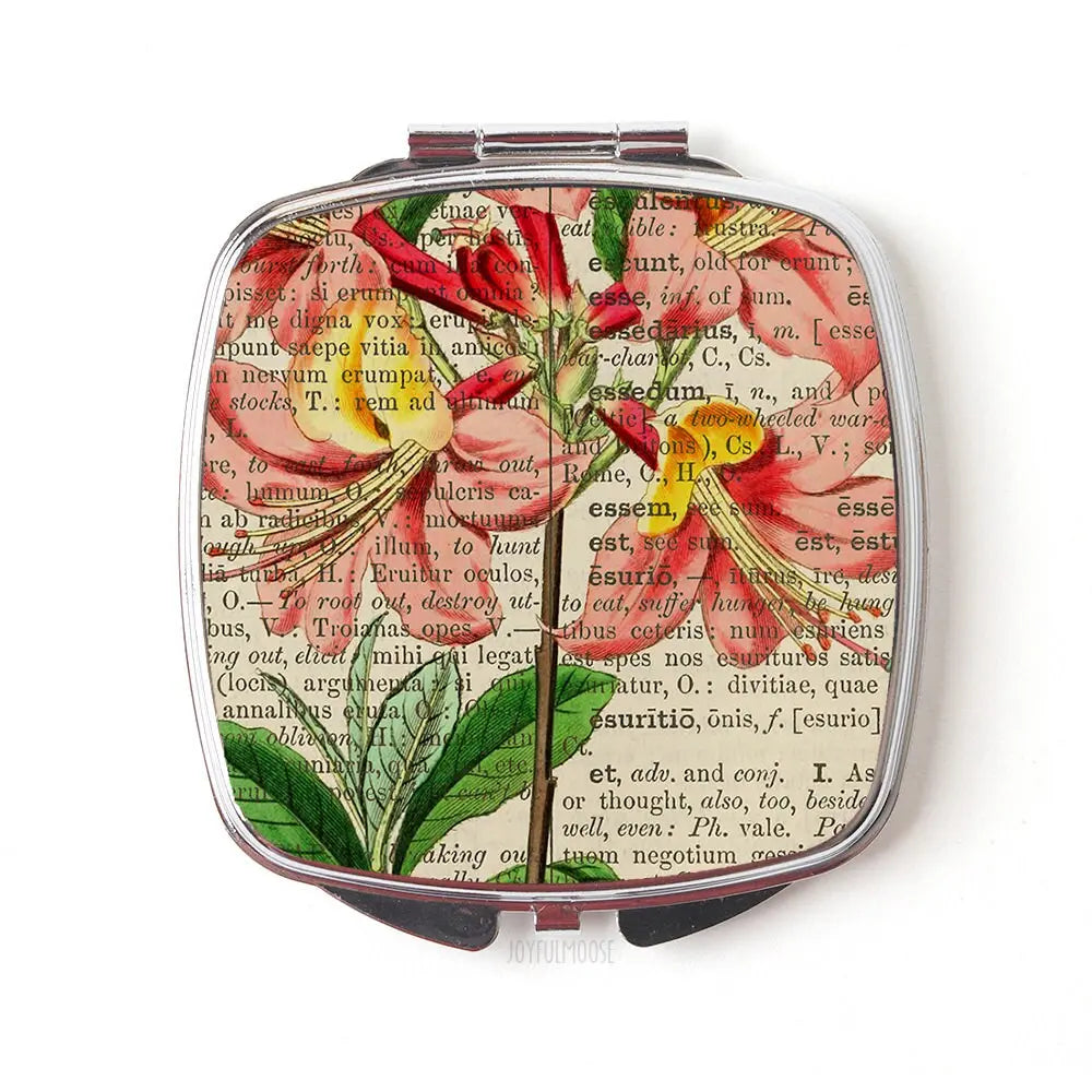 Vintage Floral Compact Mirror