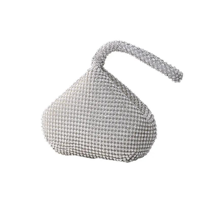 Handbag Rhinestones Heart Shape Shiny Handmade Small Evening Bag