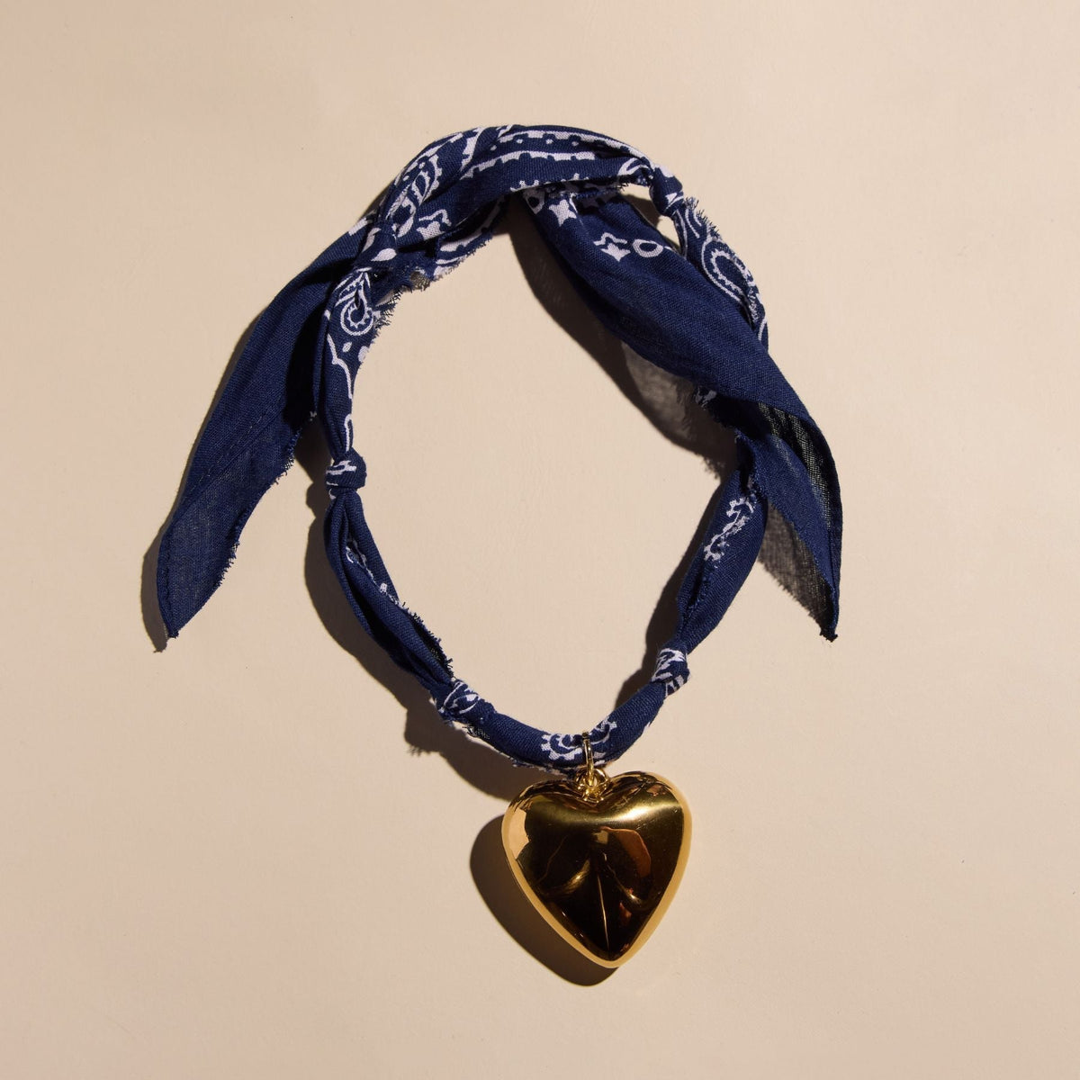 Navy Bandana Charm Necklace