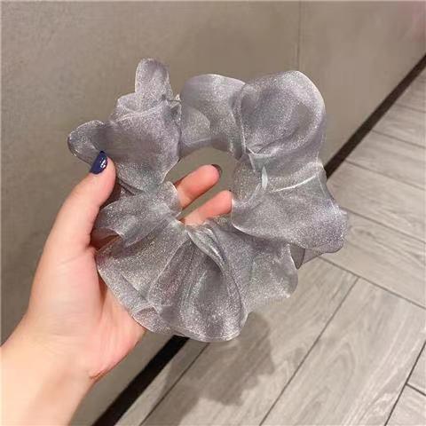 Oversized Scrunchies Organza Hair Ties Elastic Hair Band Women Girs Ponytail Holder Fashion Hair Ropes Ponytail Holder Hair Tie Ponytail Holder Accessories for Women Girls