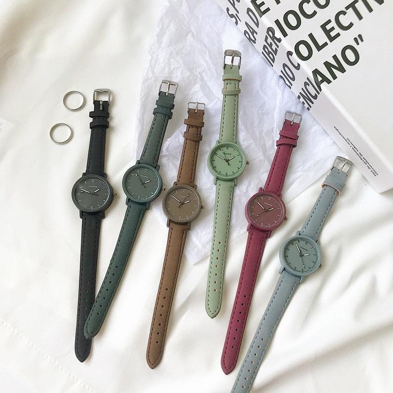 Vintage Leather Simple Women Watches Fashion Quartz Watch