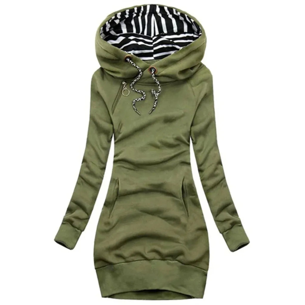 Casual Sweater Dress - Slim Fit Long Sleeve Pullover Sweatshirt
