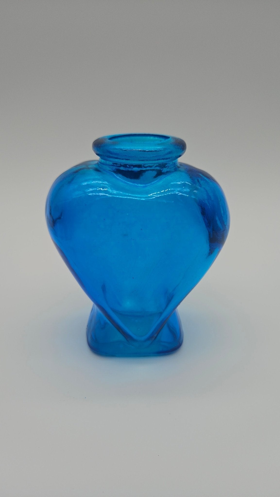 Vintage Heart Glass Bottle – Colorful Collectible Décor 4.3"