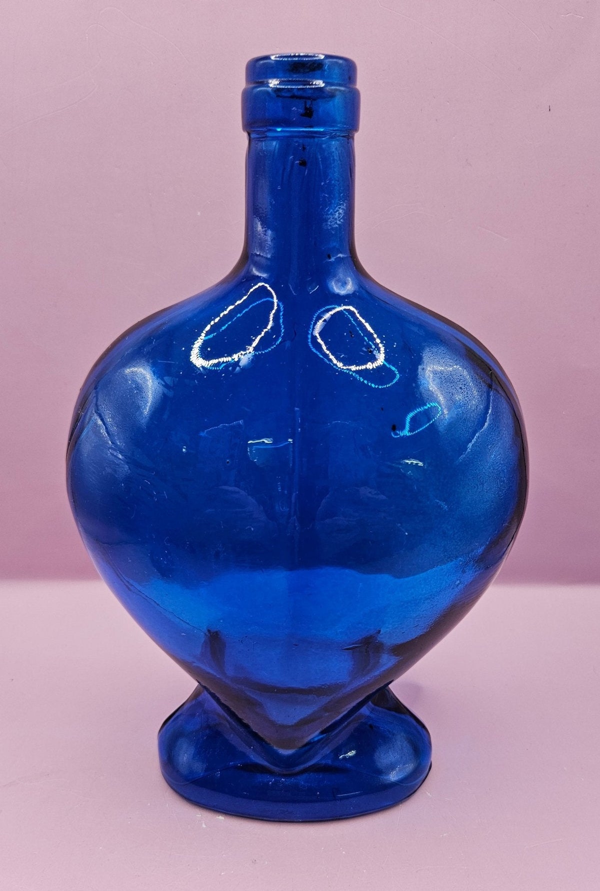 Vintage Heart-Shaped Glass Bottle – Multiple  Colors Available  – 8.75" x 5.75"