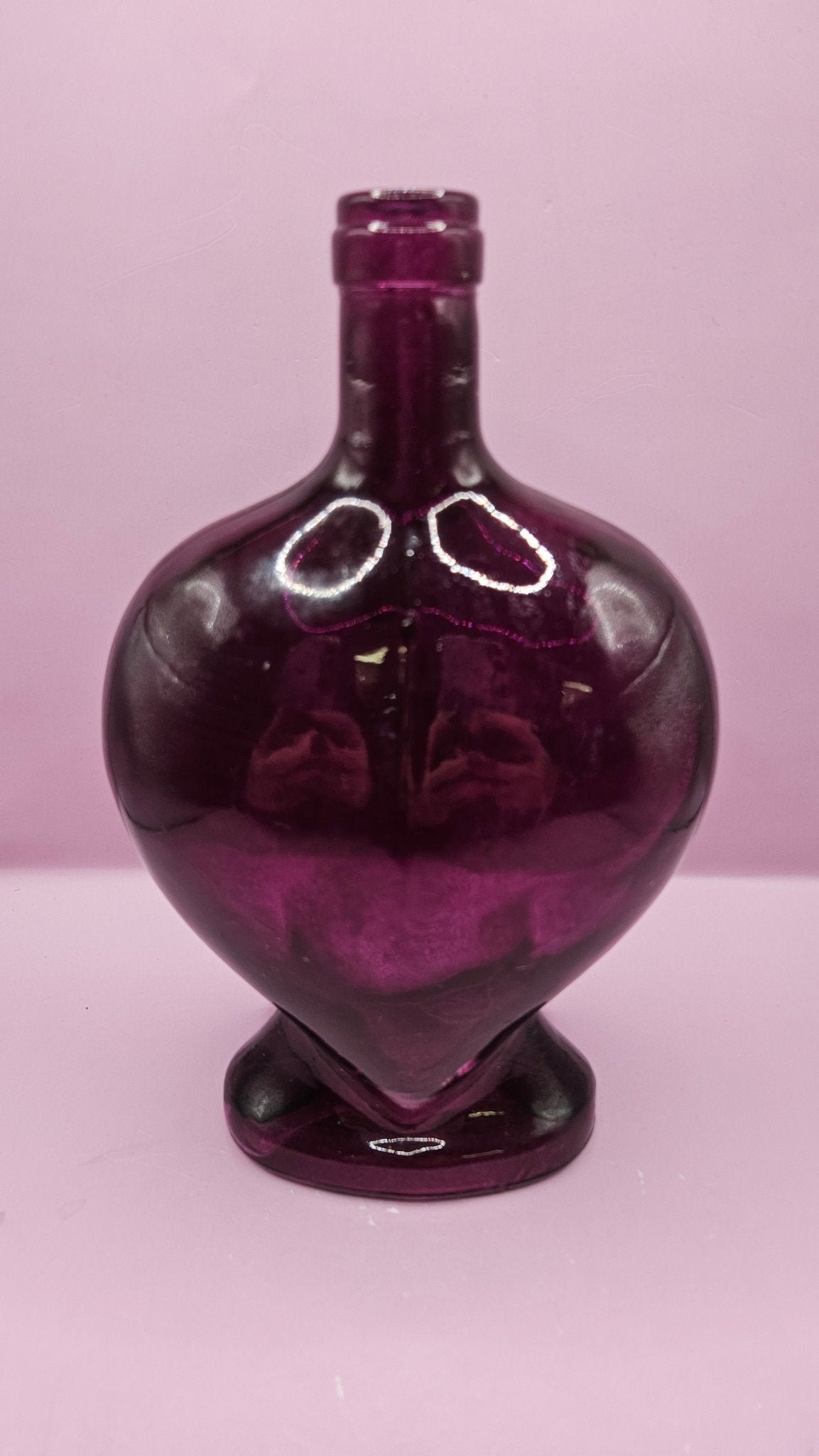 Vintage Heart-Shaped Glass Bottle – Multiple  Colors Available  – 8.75" x 5.75"