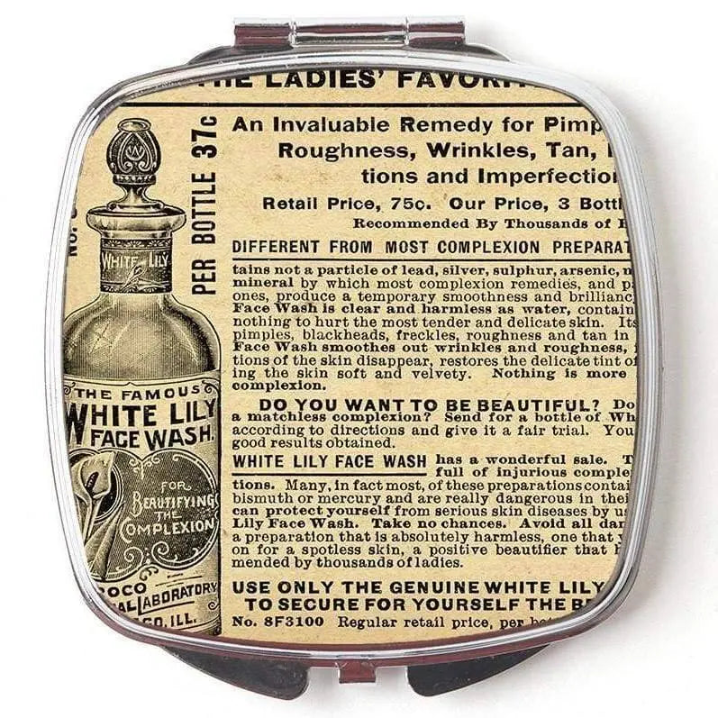 Vintage Perfume Ad Compact Mirror - Vintage Art Compact Makeup Mirror