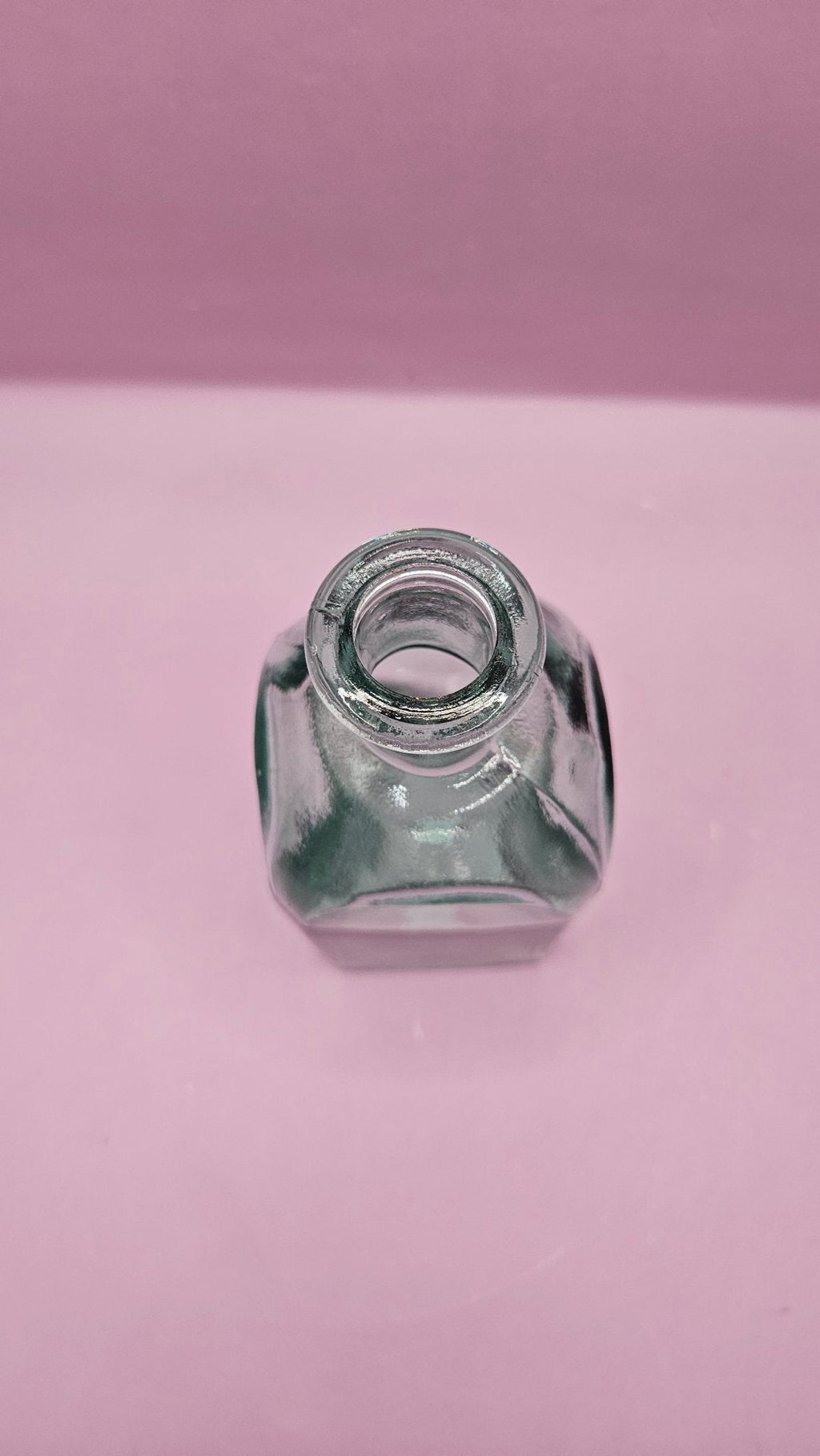 Vintage Square Glass Bottles  – Available in Clear, Green, Pink, Red, Blue, Teal, Purple – 5.5" Tall