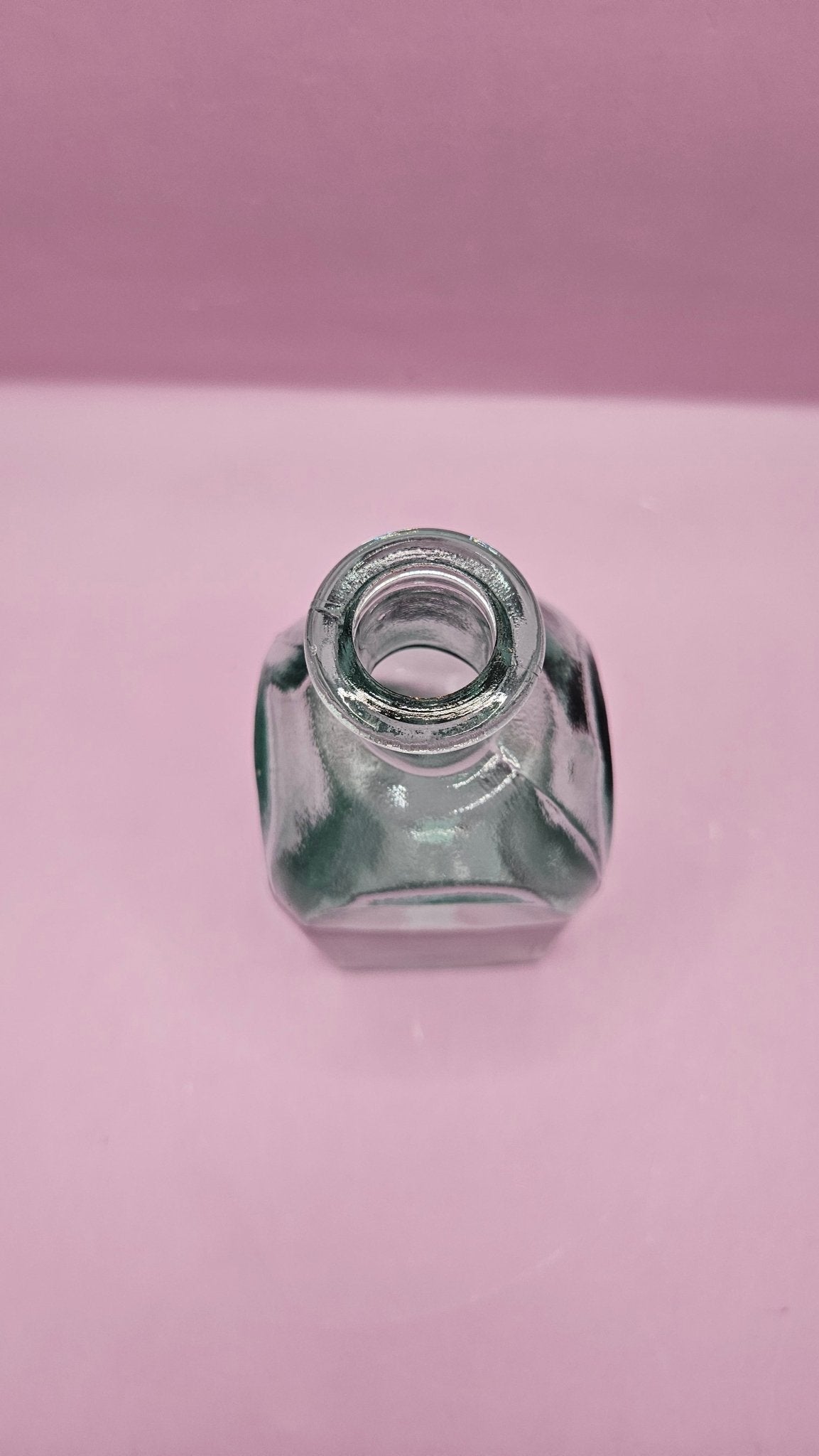 Vintage Square Glass Bottles  – Available in Clear, Green, Pink, Red, Blue, Teal, Purple – 5.5" Tall