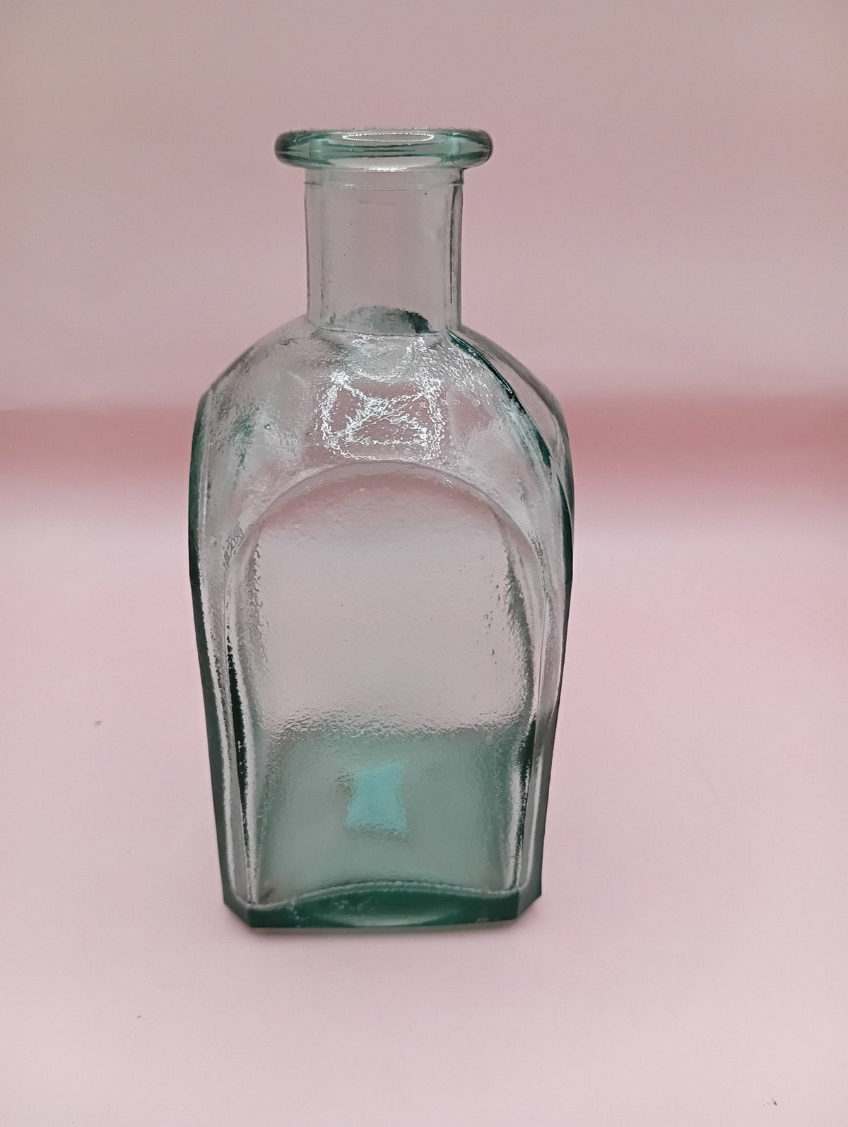 Vintage Square Glass Bottles  – Available in Clear, Green, Pink, Red, Blue, Teal, Purple – 5.5" Tall